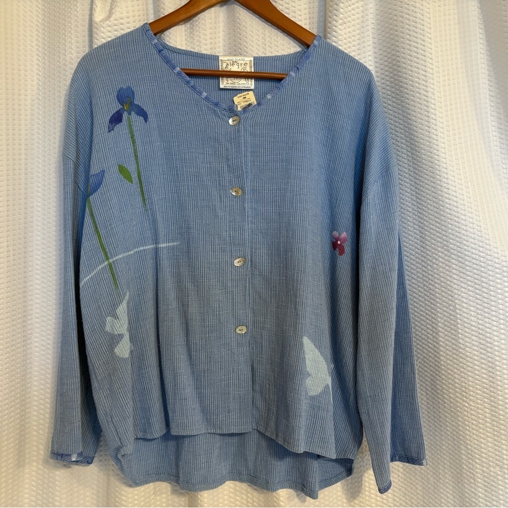 Play Alegre 4 pc skirt pants 3/4 sleeve blouse and tank top blue size M/L NWT